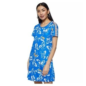 ADIDAS x FARM RIO • Butterfly Print Mini Dress in Blue • XS